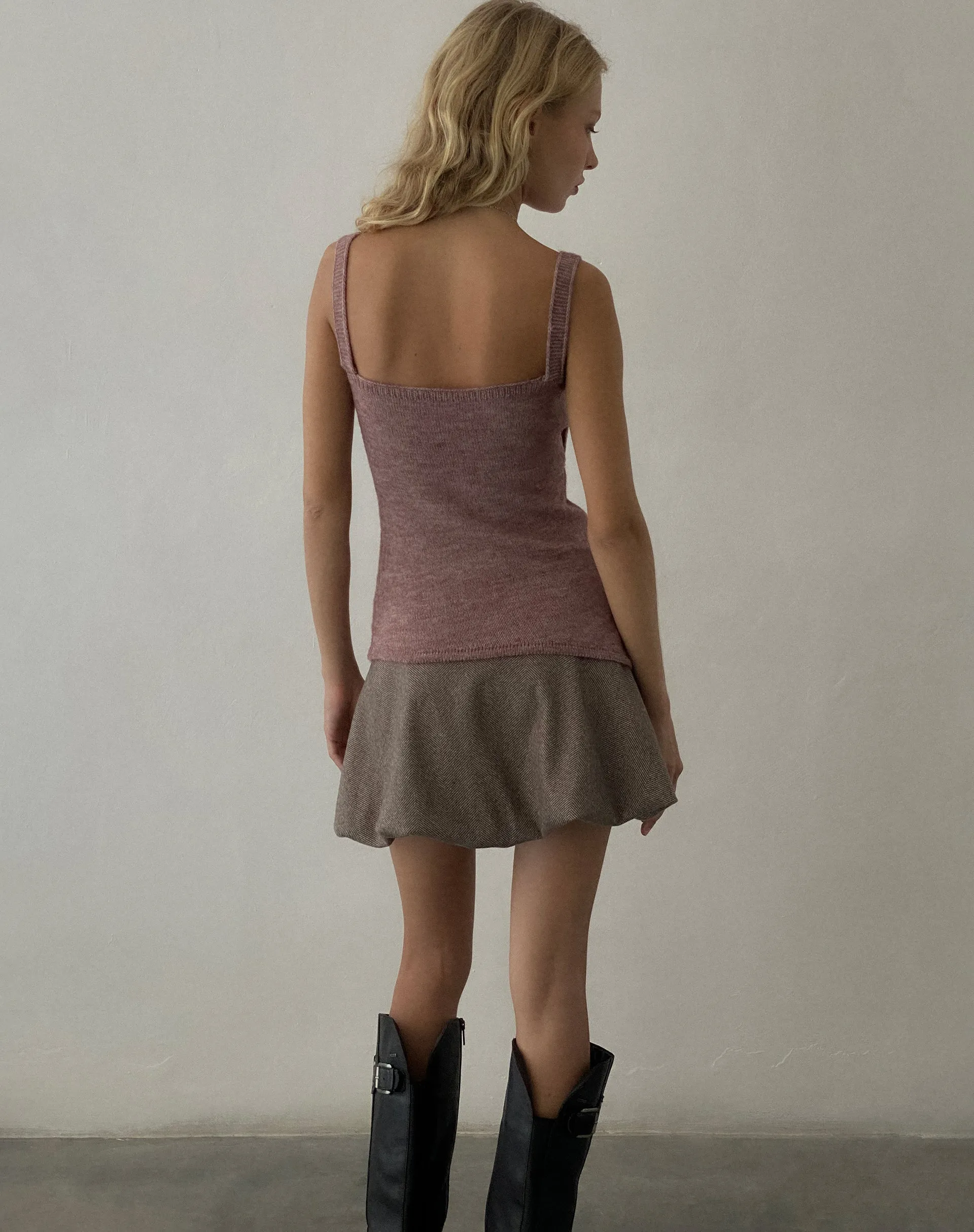 Juliet Rosette Cami Top in Knitted Maroon sold by Motel Rocks product image thumbnail 5