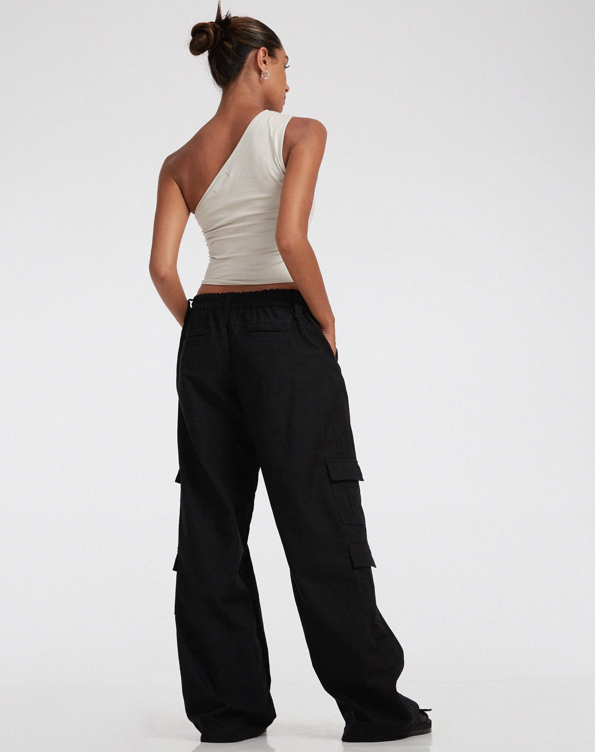 Hansa Cargo Trouser in Rami Black sold by Motel Rocks product image thumbnail 4
