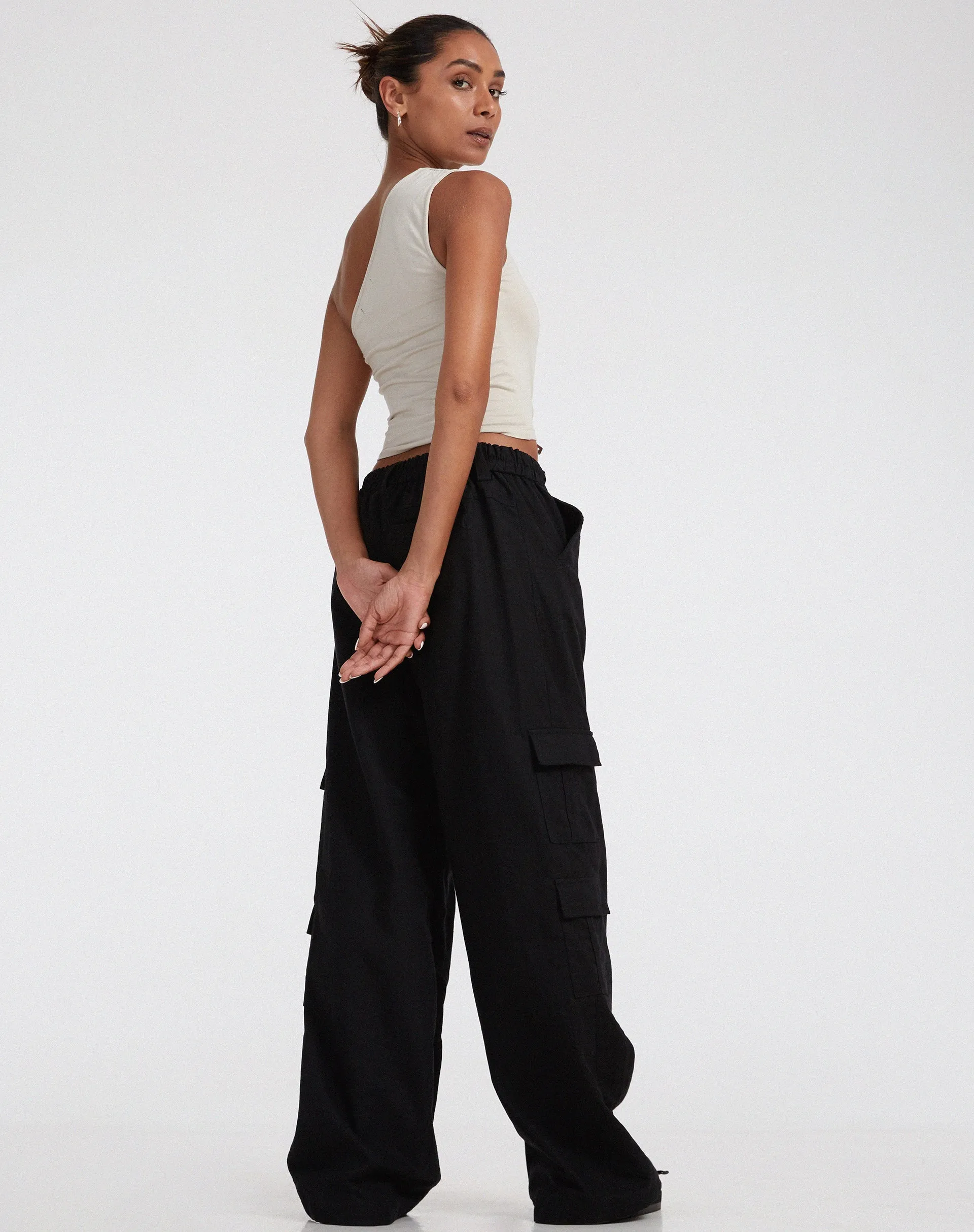 Hansa Cargo Trouser in Rami Black sold by Motel Rocks product image thumbnail 2