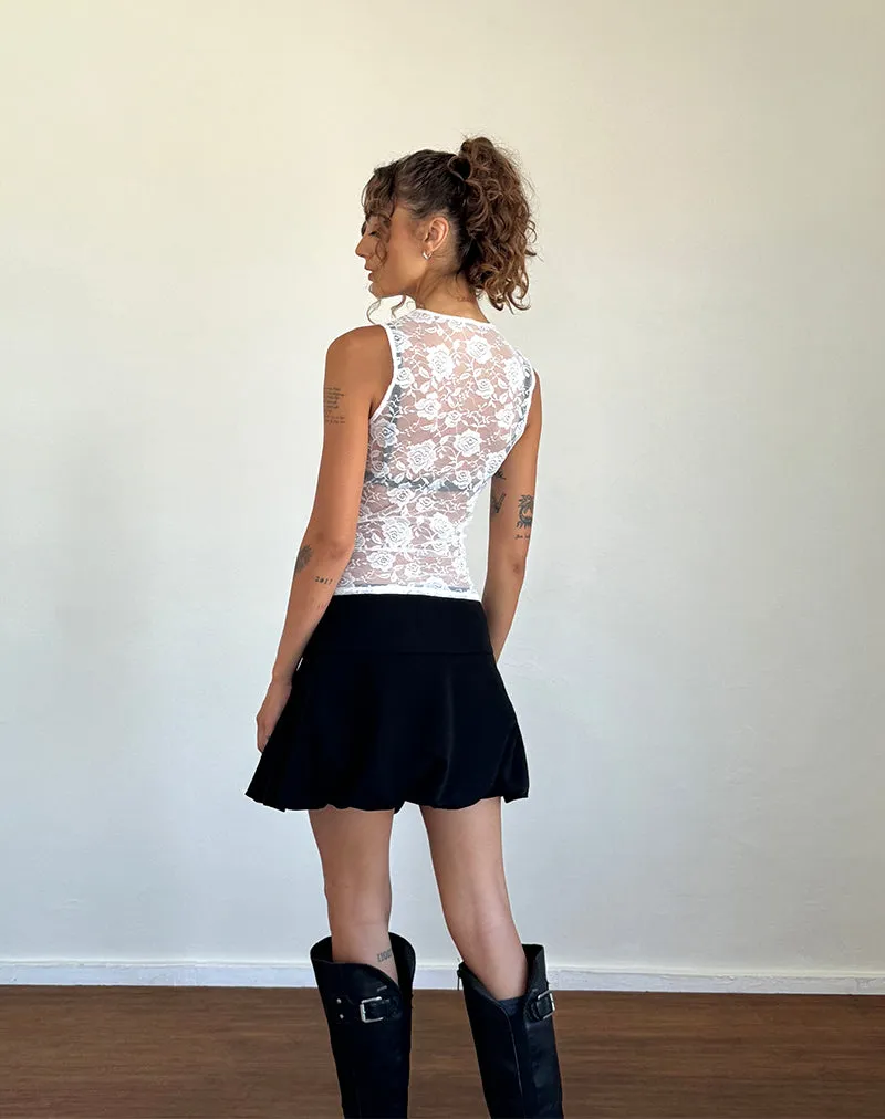 Monlo Unlined Top in Ivory Big Rose Lace sold by Motel Rocks product image thumbnail 5