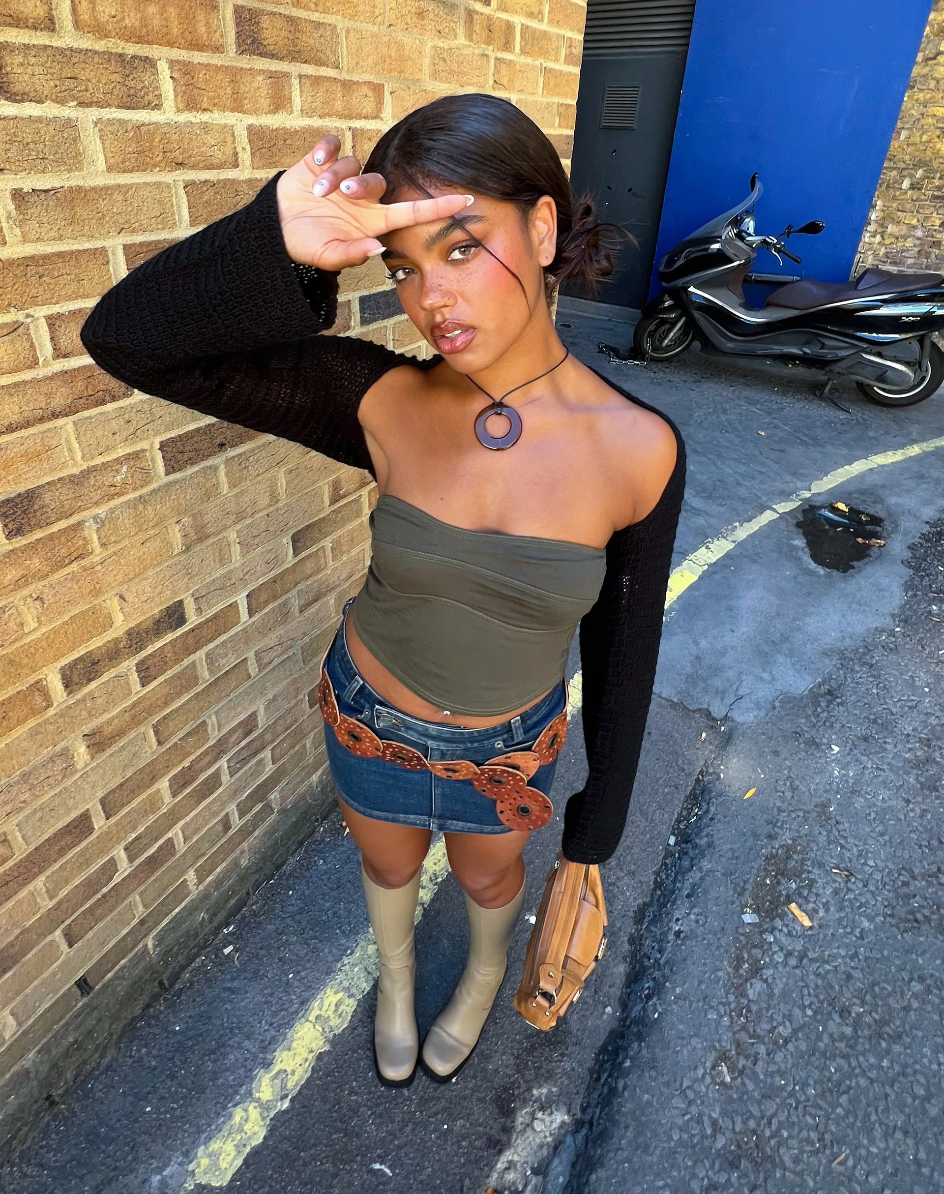 Chae Bandeau Top in Olive sold by Motel Rocks product image thumbnail 2