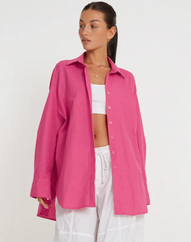 Janes Shirt in Hot PInk sold by Motel Rocks