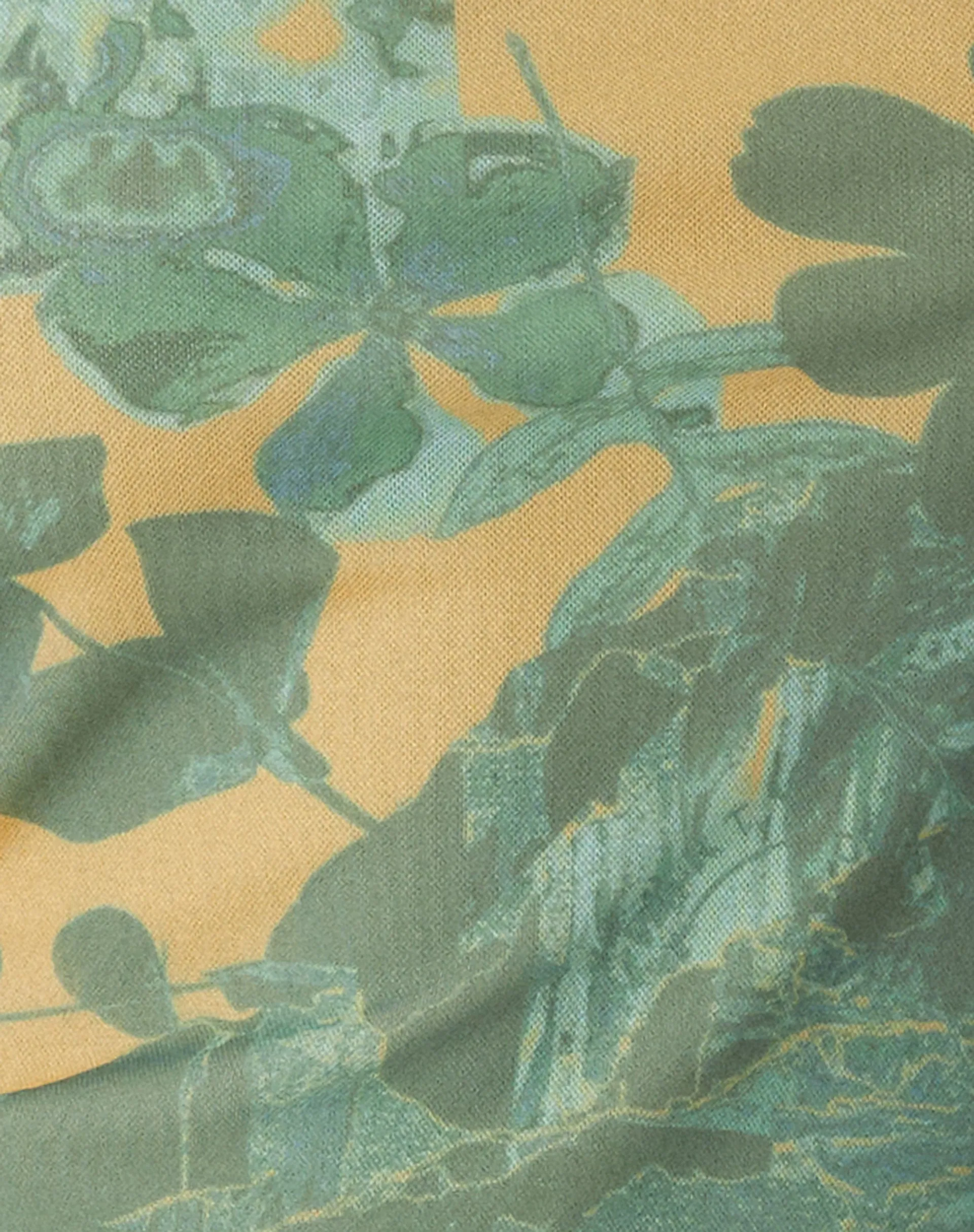 MOTEL X OLIVIA NEILL Asteria Crop Top in Collage Floral Shadow Green sold by Motel Rocks product image thumbnail 5