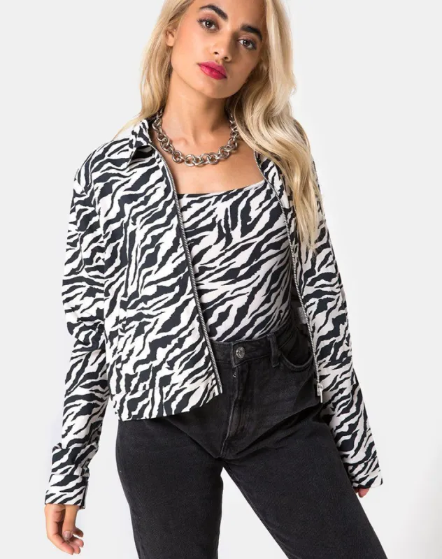 Agatha Jacket in 90's Zebra sold by Motel Rocks