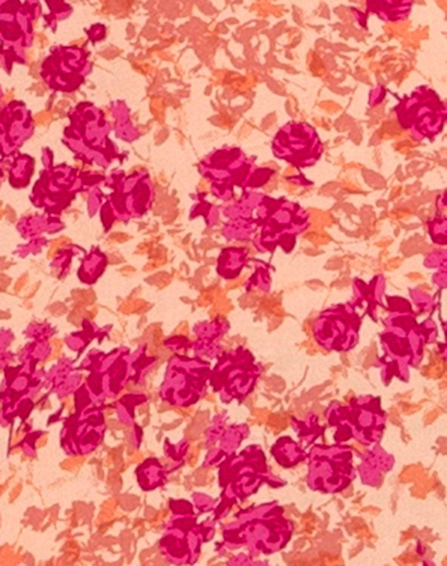 Lotie Midi Dress in Dark Wild Flower Cantaloupe sold by Motel Rocks product image thumbnail 5