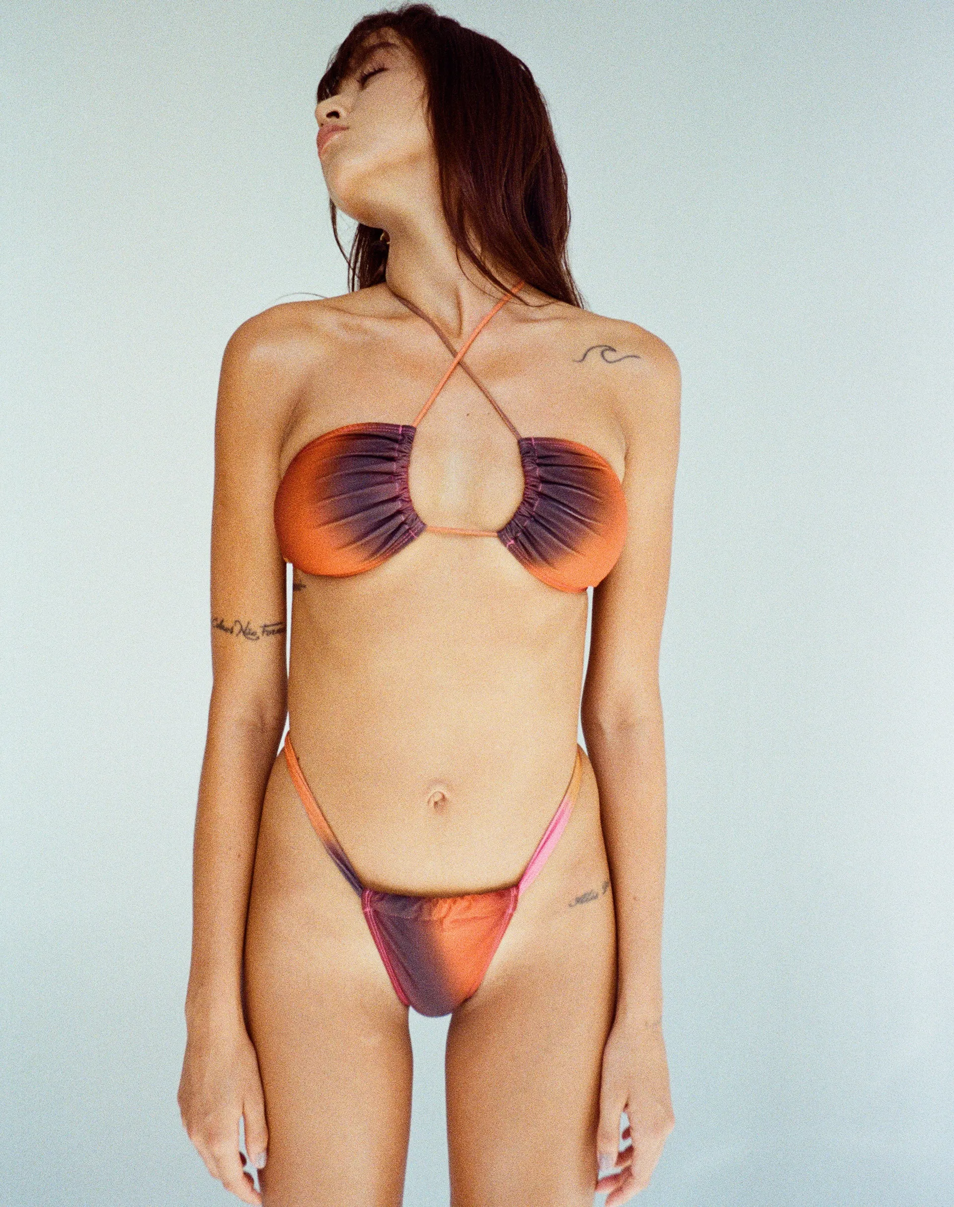 Nakeela Bikini Bottom in Solarized Orange and Pink sold by Motel Rocks product image thumbnail 2