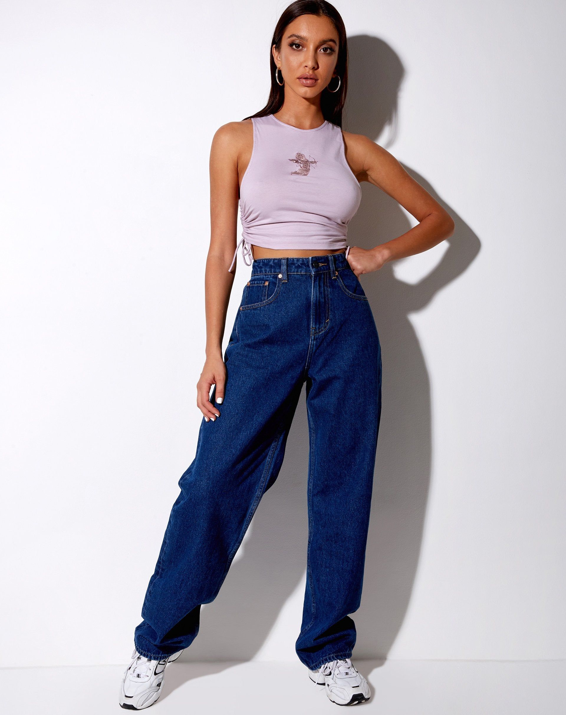 Raze Crop Top in Violet Cupid Embro sold by Motel Rocks product image thumbnail 3