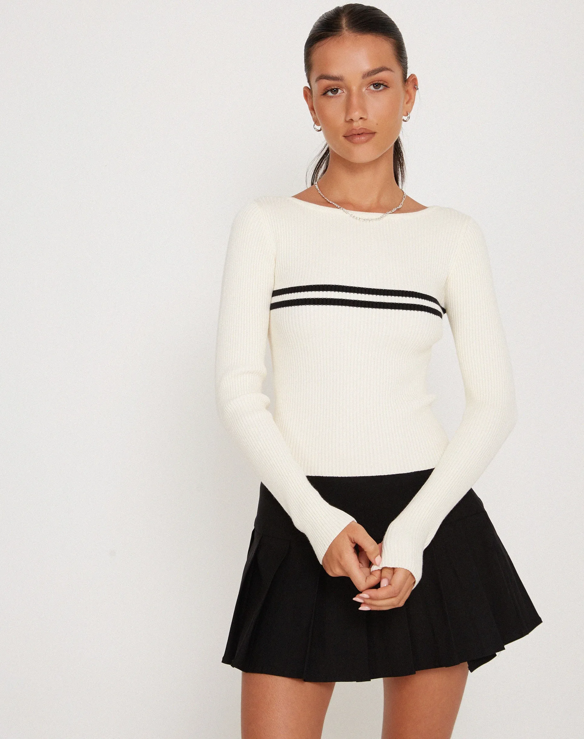 Buana Long Sleeve Top in Ivory sold by Motel Rocks product image thumbnail 2