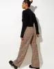 Abba Trouser in Check Brown sold by Motel Rocks