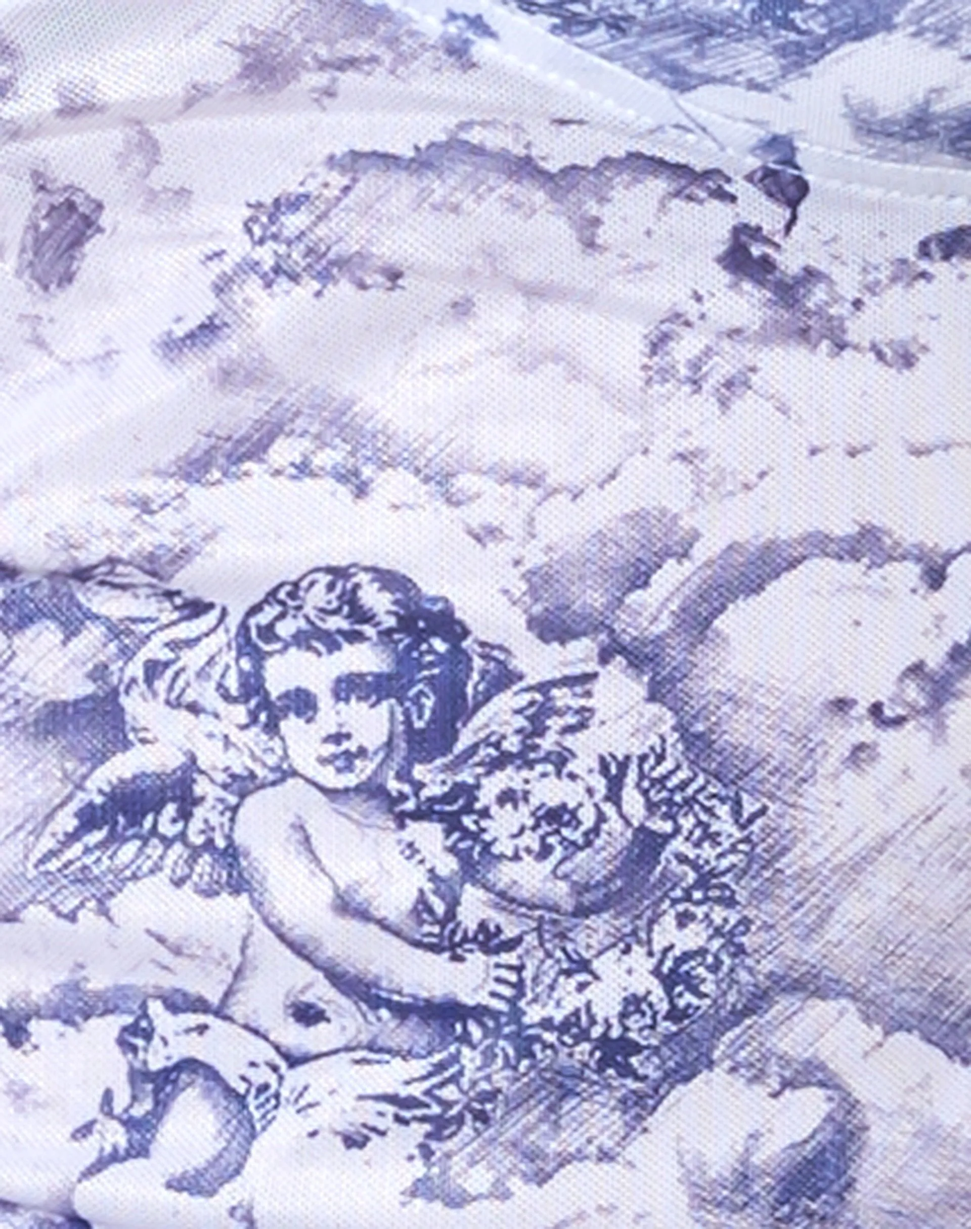 Yenika Crop in 20's Cherub White and Blue sold by Motel Rocks product image thumbnail 5