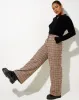 Abba Trouser in Check Brown sold by Motel Rocks