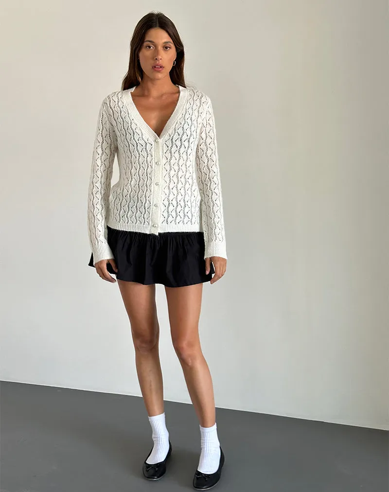 Ricani Open Knit Cardigan in Ivory sold by Motel Rocks product image thumbnail 2