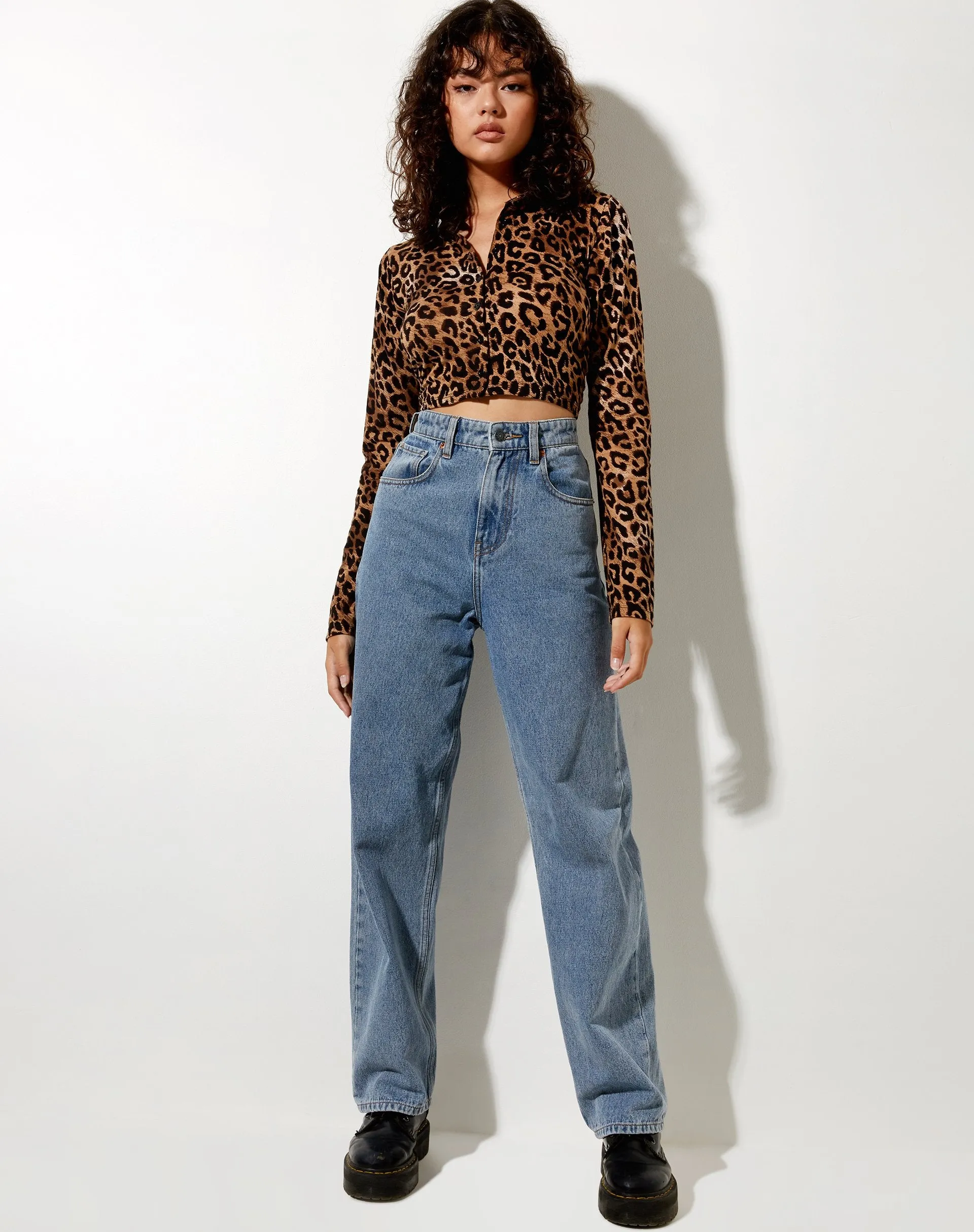 Ryals Crop Top in Night Leopard Brown sold by Motel Rocks product image thumbnail 4