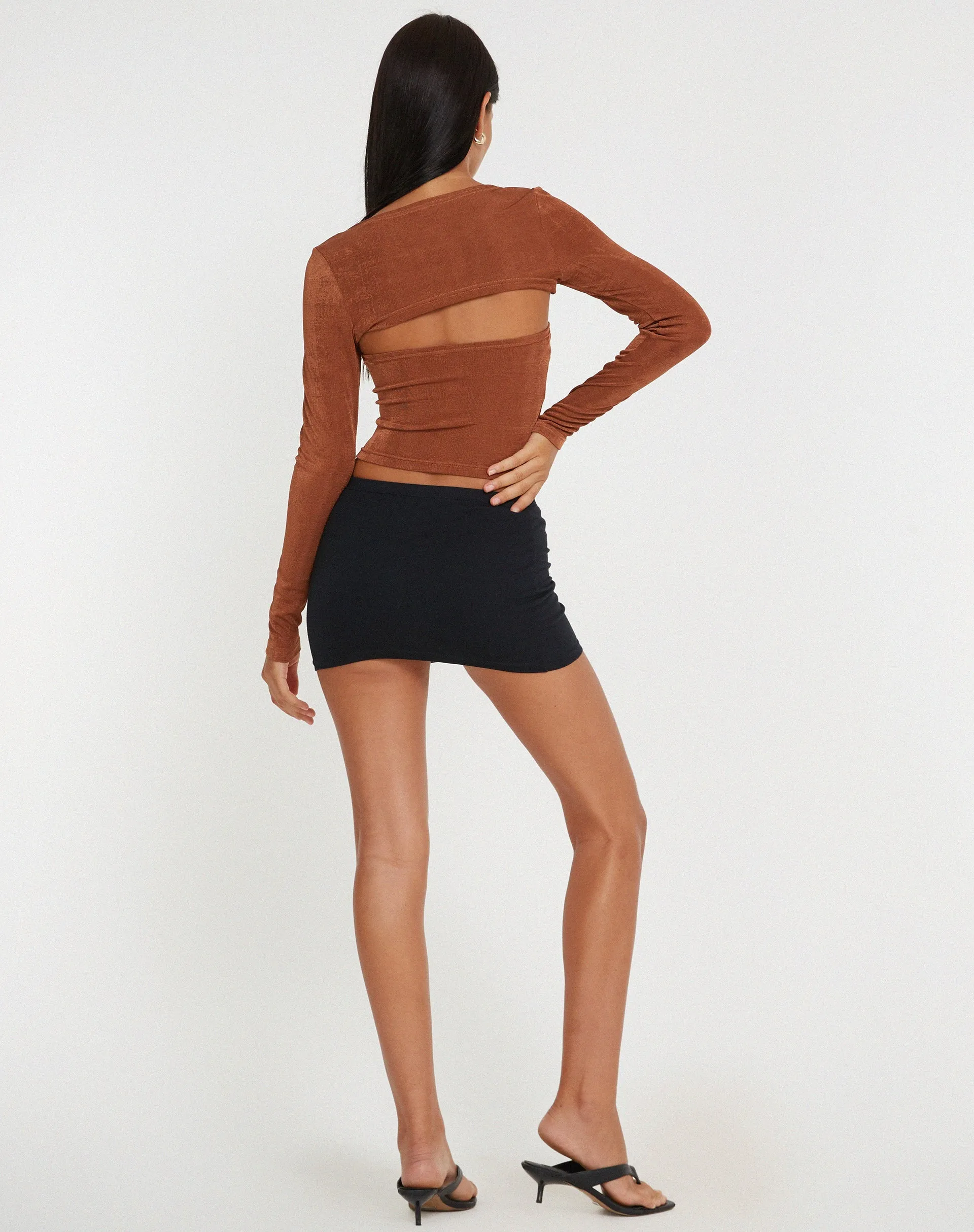 Nastra Crop Top in Brown sold by Motel Rocks product image thumbnail 4