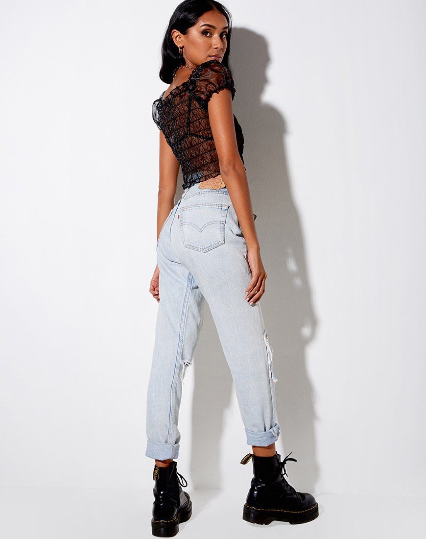 Marilla Crop Top in Black Organza sold by Motel Rocks product image thumbnail 3