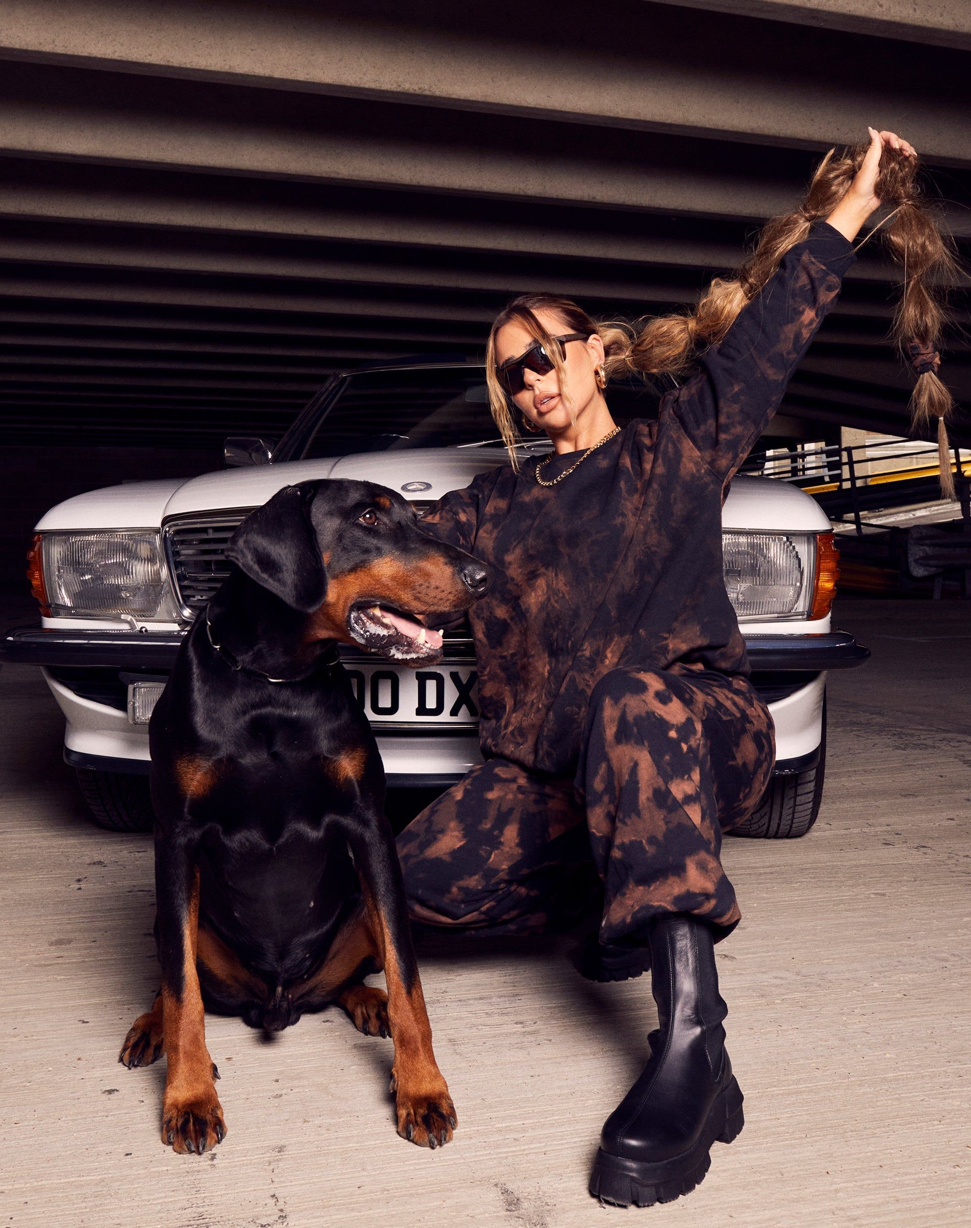 Glo Sweatshirt in Black Rust Tie Dye sold by Motel Rocks product image thumbnail 2