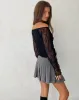 Rory Long Sleeve Lace Top in Black sold by Motel Rocks