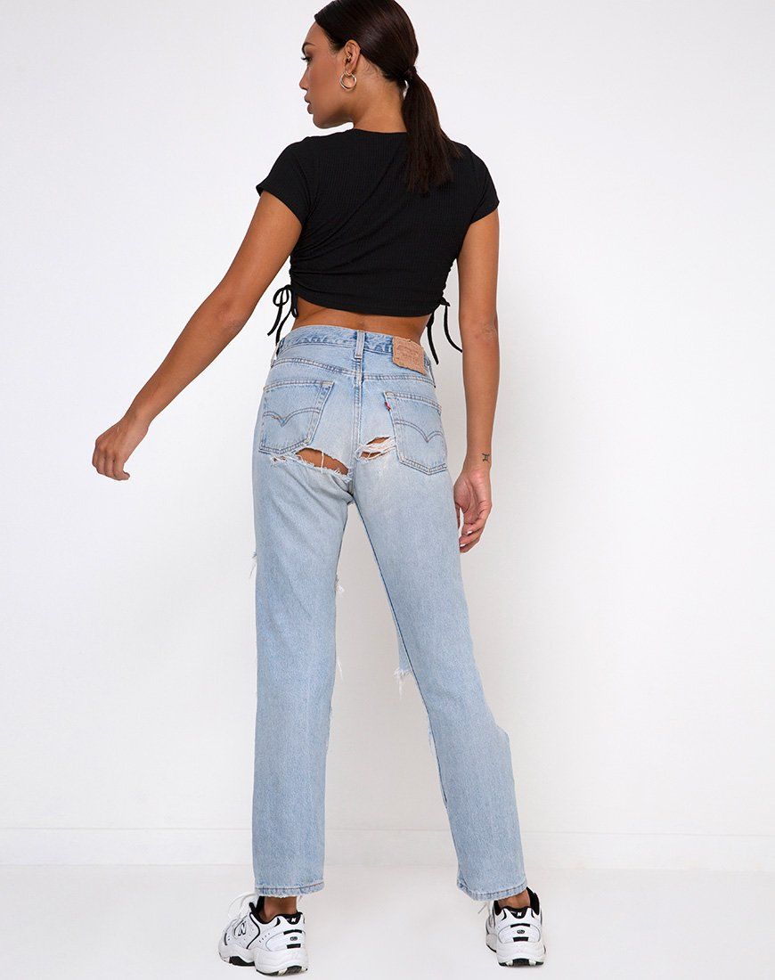 Tiner Crop Top in Rib Black sold by Motel Rocks product image thumbnail 4