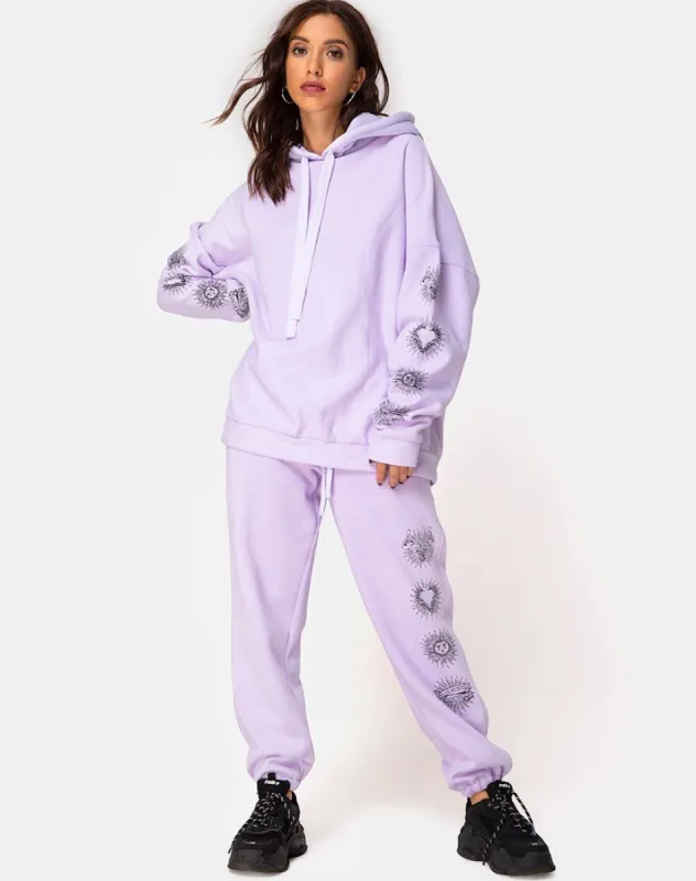 Oversize Hoody in Lilac 'All Of My Bones' sold by Motel Rocks