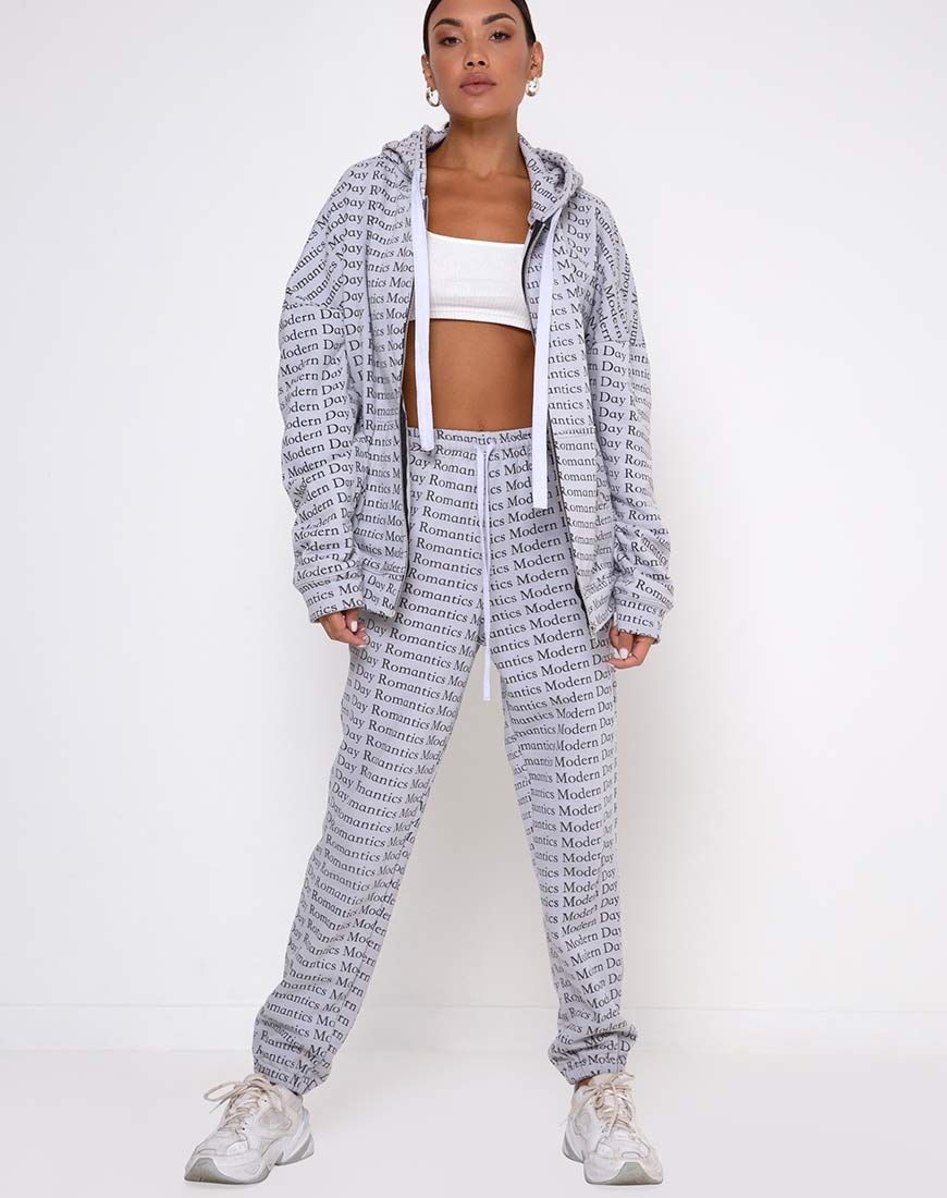 Hollack Hoody in Modern Day Romantics Grey sold by Motel Rocks product image thumbnail 4