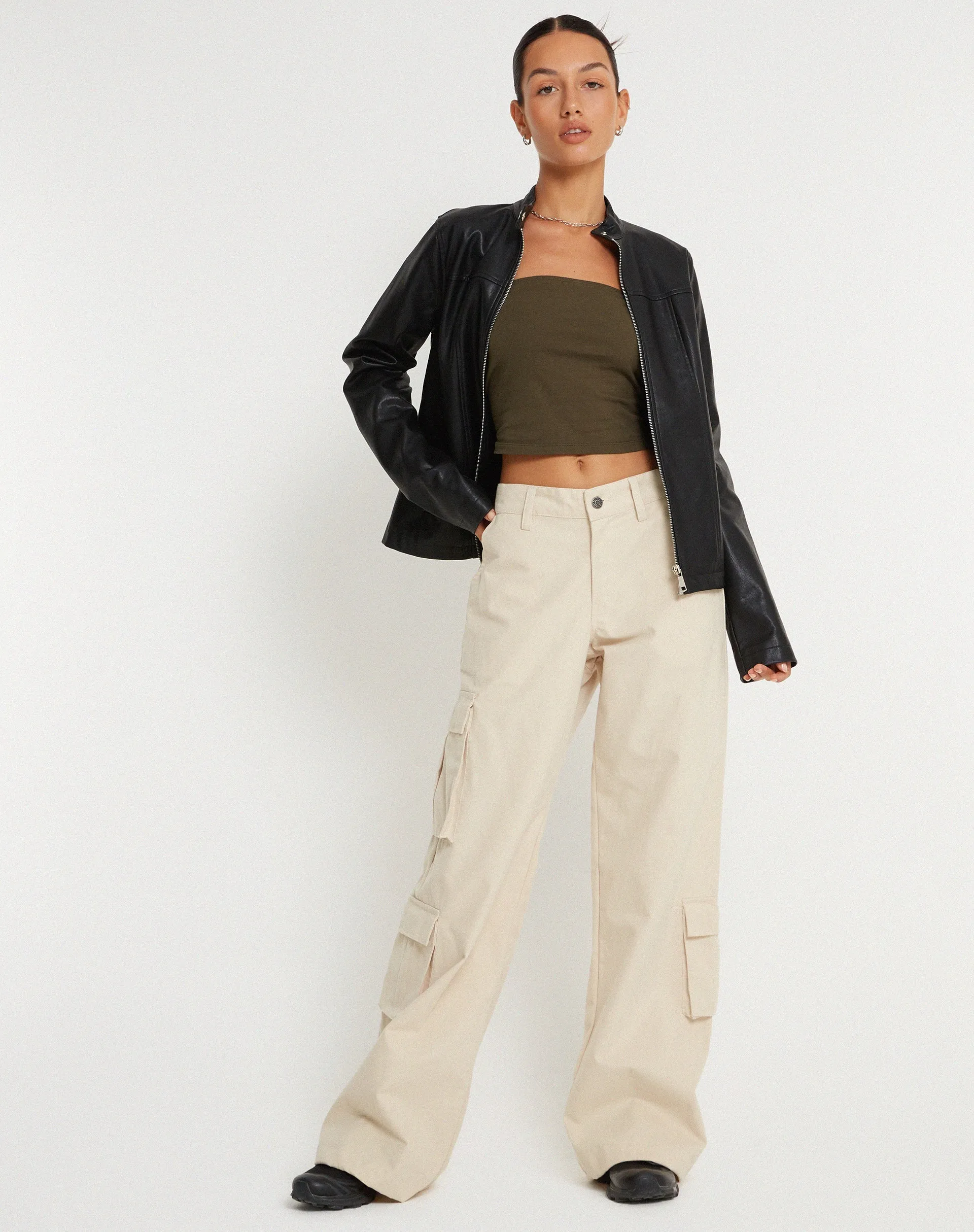 Shan Wide Leg Trouser in Ecru sold by Motel Rocks product image thumbnail 5