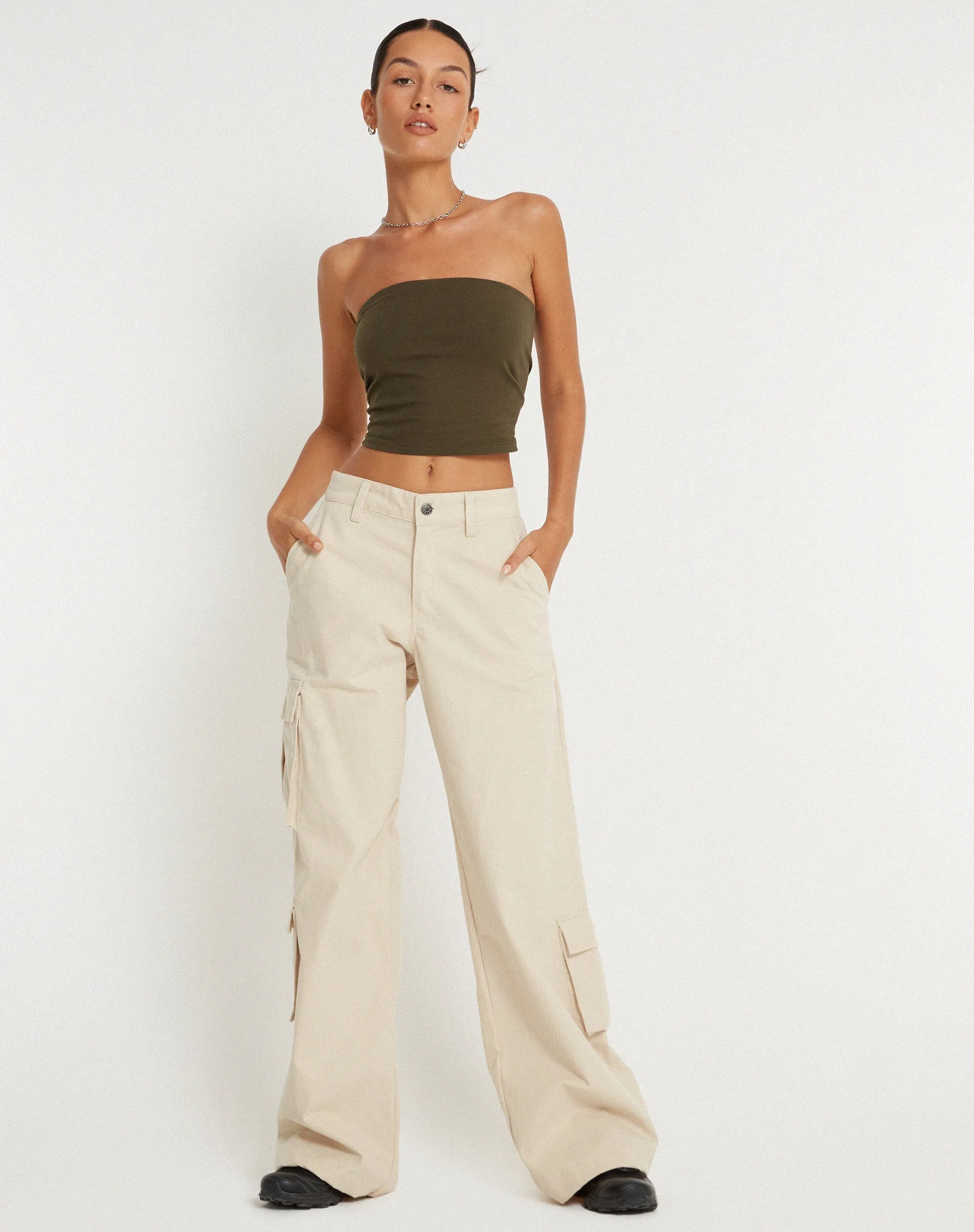 Shan Wide Leg Trouser in Ecru sold by Motel Rocks product image thumbnail 3