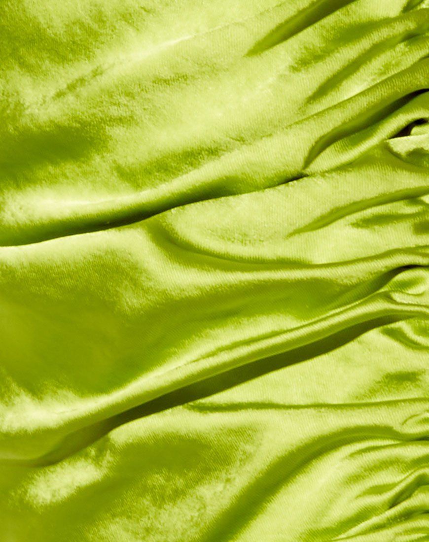 Romalia Mini Skirt in Satin Lime Green sold by Motel Rocks product image thumbnail 5