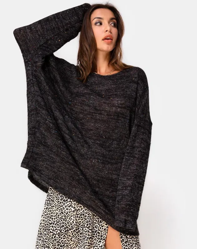 Ajie Jumper in Black Knit sold by Motel Rocks