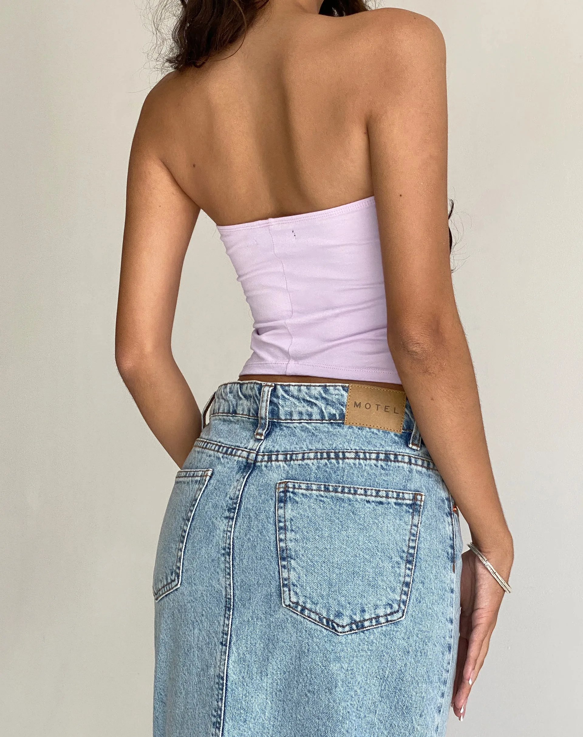 Shae Bandeau Top in Soft Lilac sold by Motel Rocks product image thumbnail 4