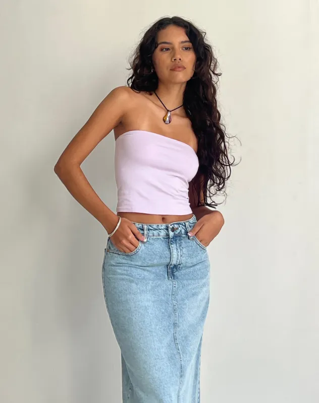 Shae Bandeau Top in Soft Lilac sold by Motel Rocks