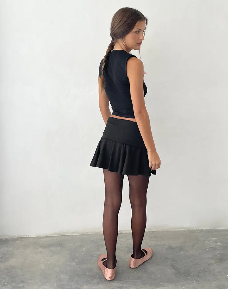 Jiniso Crop top in Black with Pink Bows sold by Motel Rocks product image thumbnail 5