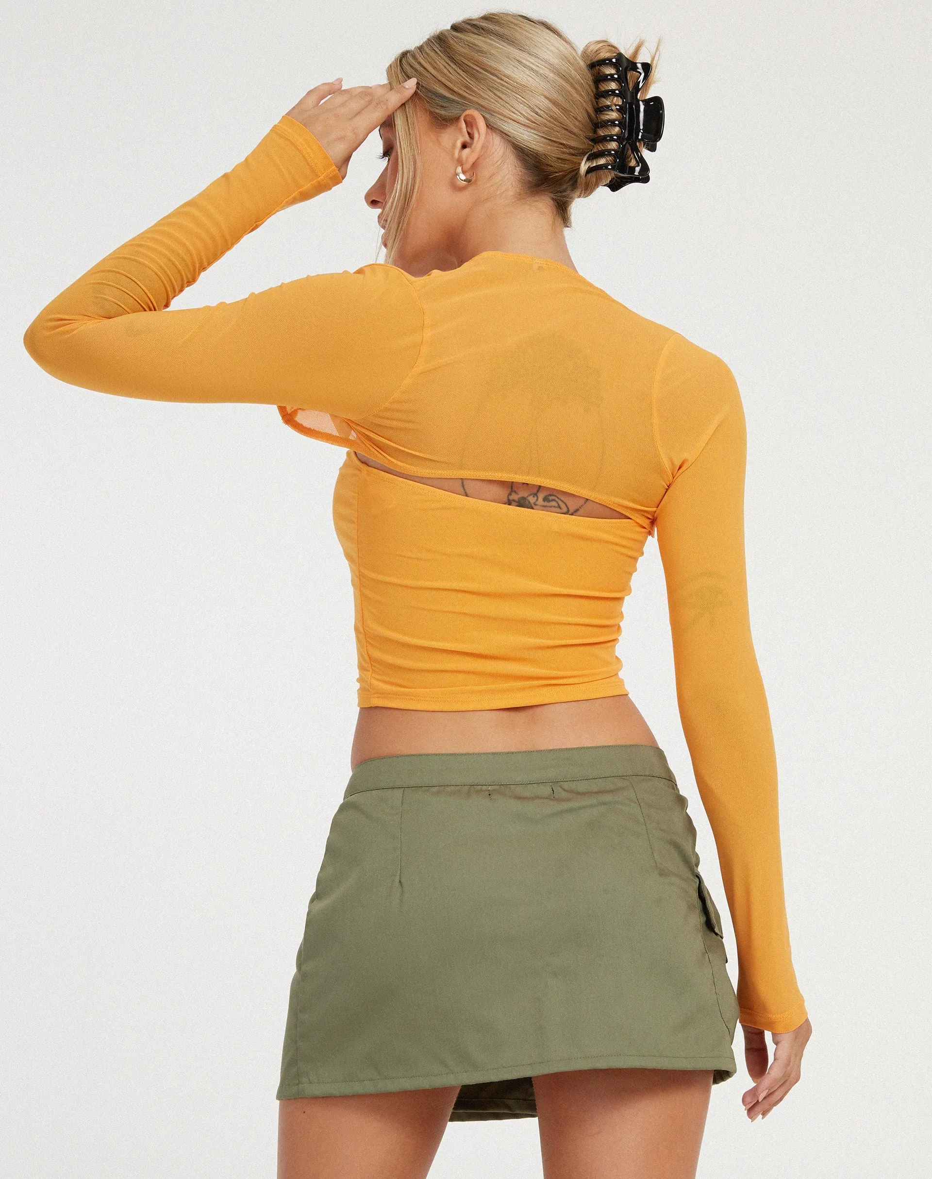 Kouna Bandeau Crop Top and Shrug Set in Apricot sold by Motel Rocks product image thumbnail 2