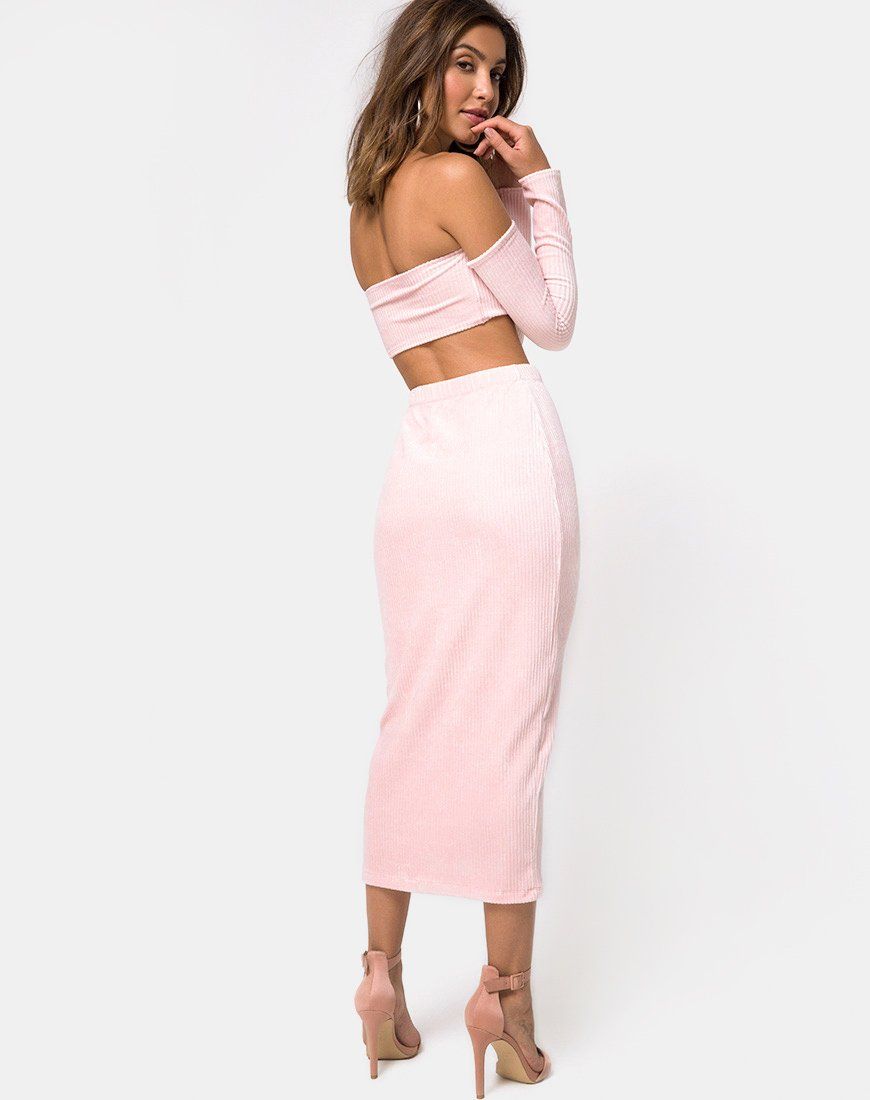 Bobby Midi Skirt in Fluffy Knit Candy sold by Motel Rocks product image thumbnail 2