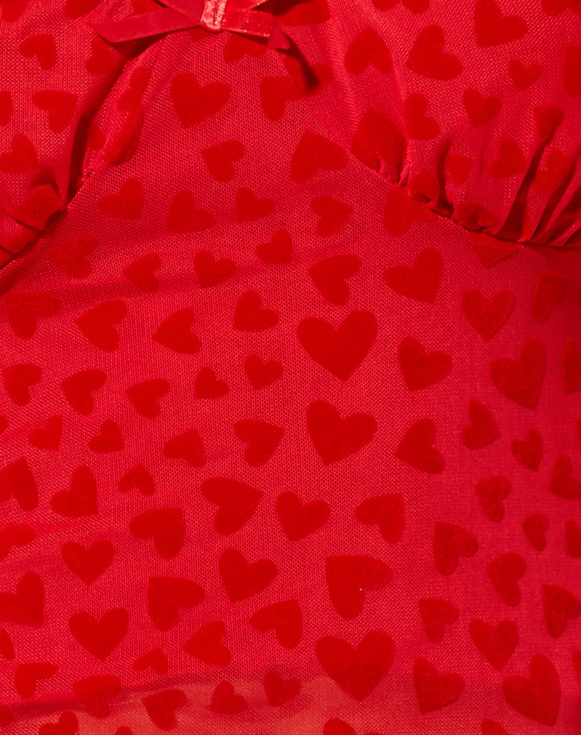 Glasty Crop Top in Red Mesh Red Heart Flock sold by Motel Rocks product image thumbnail 5