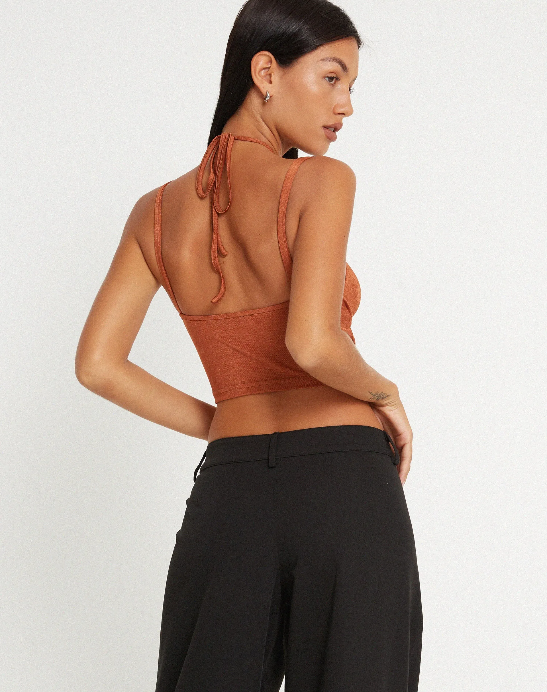 Neetu Crop Top in Chocolate sold by Motel Rocks product image thumbnail 2