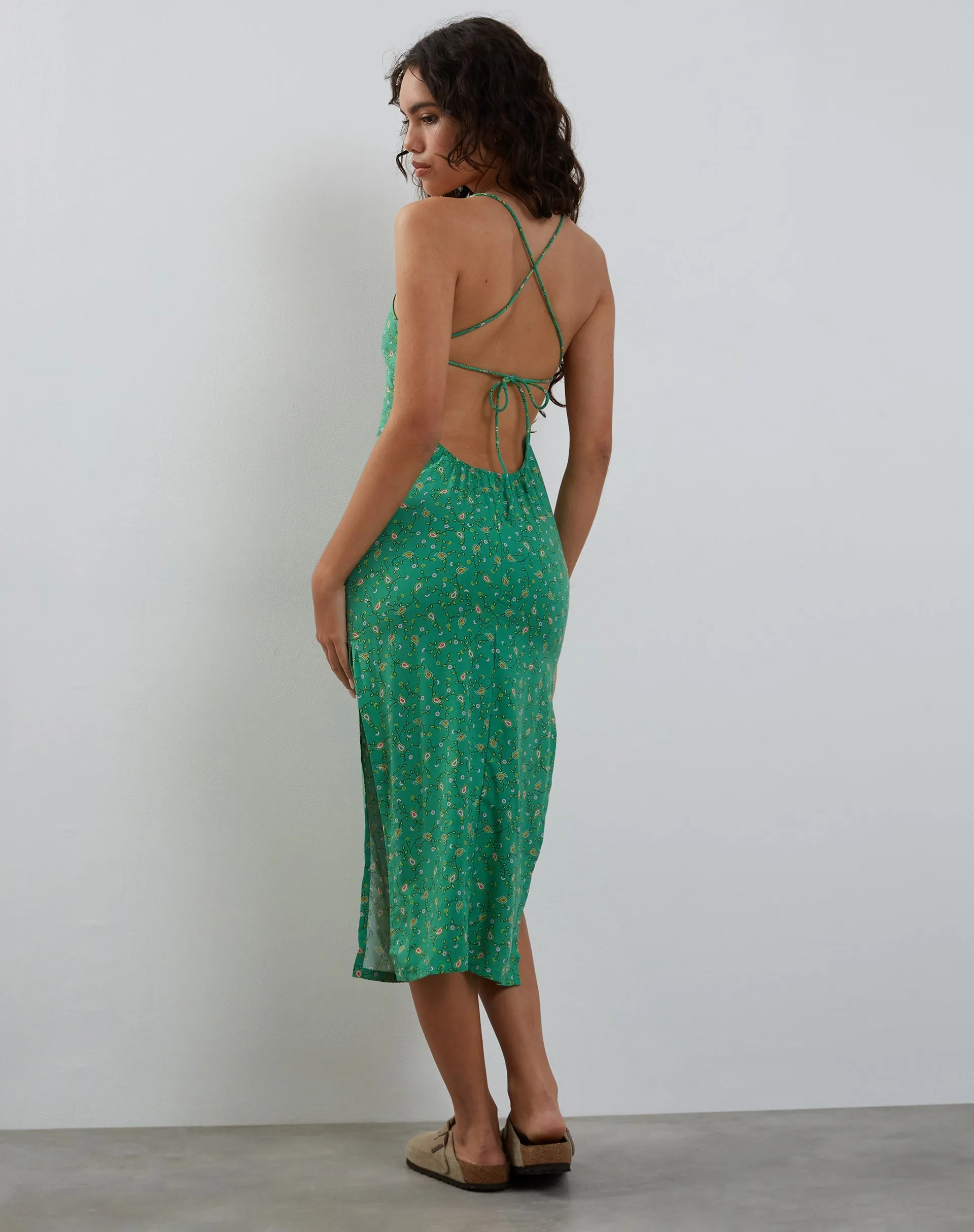 Nosita Midi Dress In Paisley Fun Green sold by Motel Rocks product image thumbnail 5