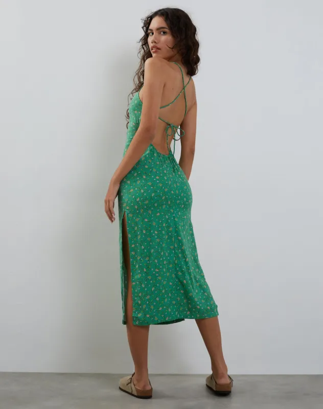 Nosita Midi Dress In Paisley Fun Green sold by Motel Rocks