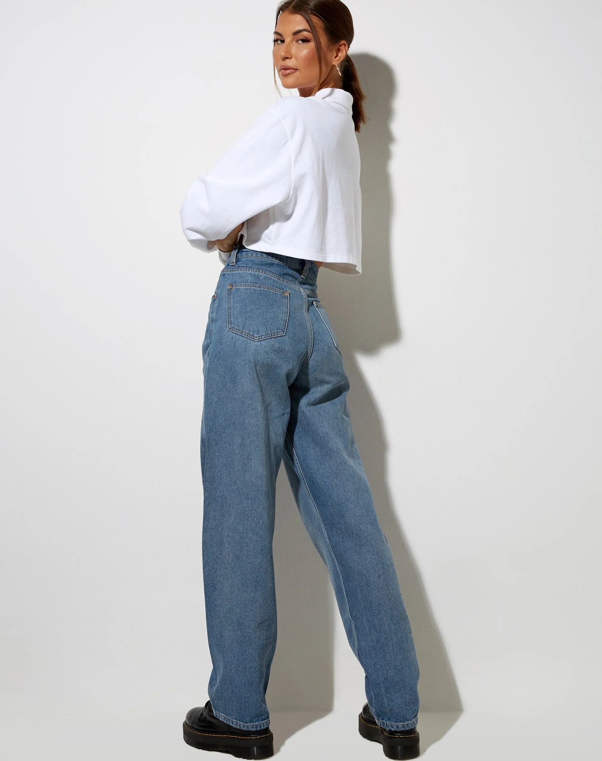 Gandi Crop Top in White with Motel Work Clothing Label sold by Motel Rocks product image thumbnail 2