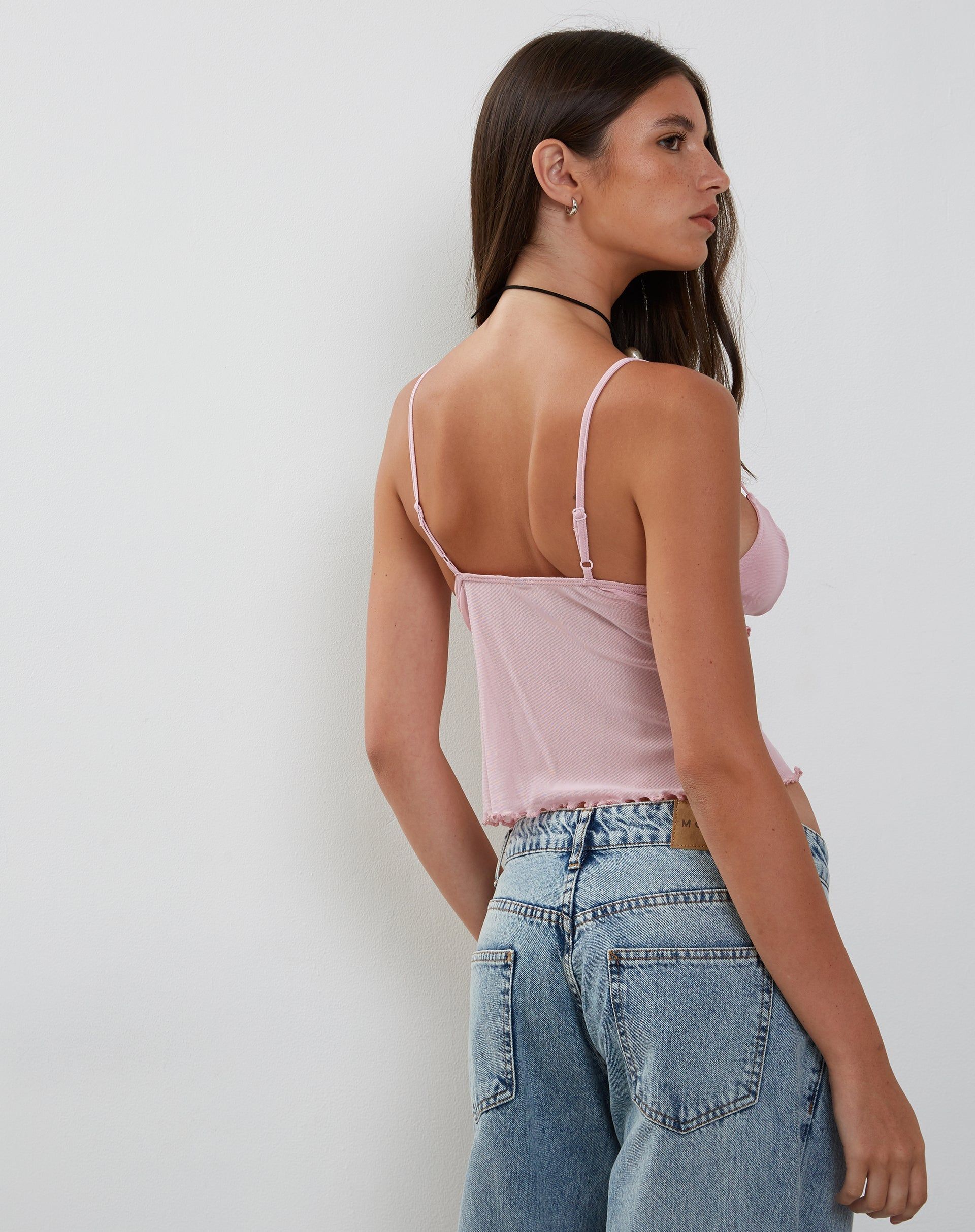 Cojira Mesh Butterfly Top in Baby Pink sold by Motel Rocks product image thumbnail 4