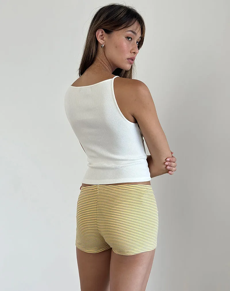 Dudley Ribbed Vest Top in Off White sold by Motel Rocks product image thumbnail 5