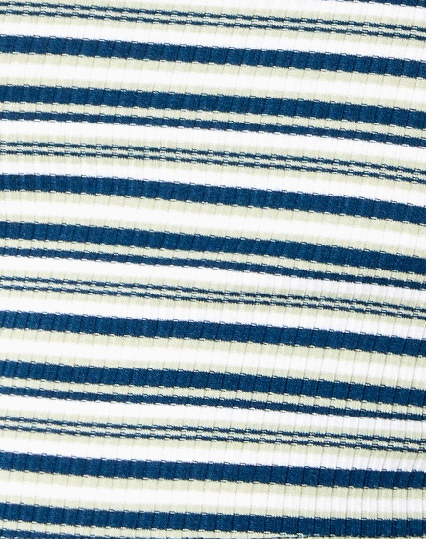 Tindy Crop Top in Dark Green Light Green and White sold by Motel Rocks product image thumbnail 5