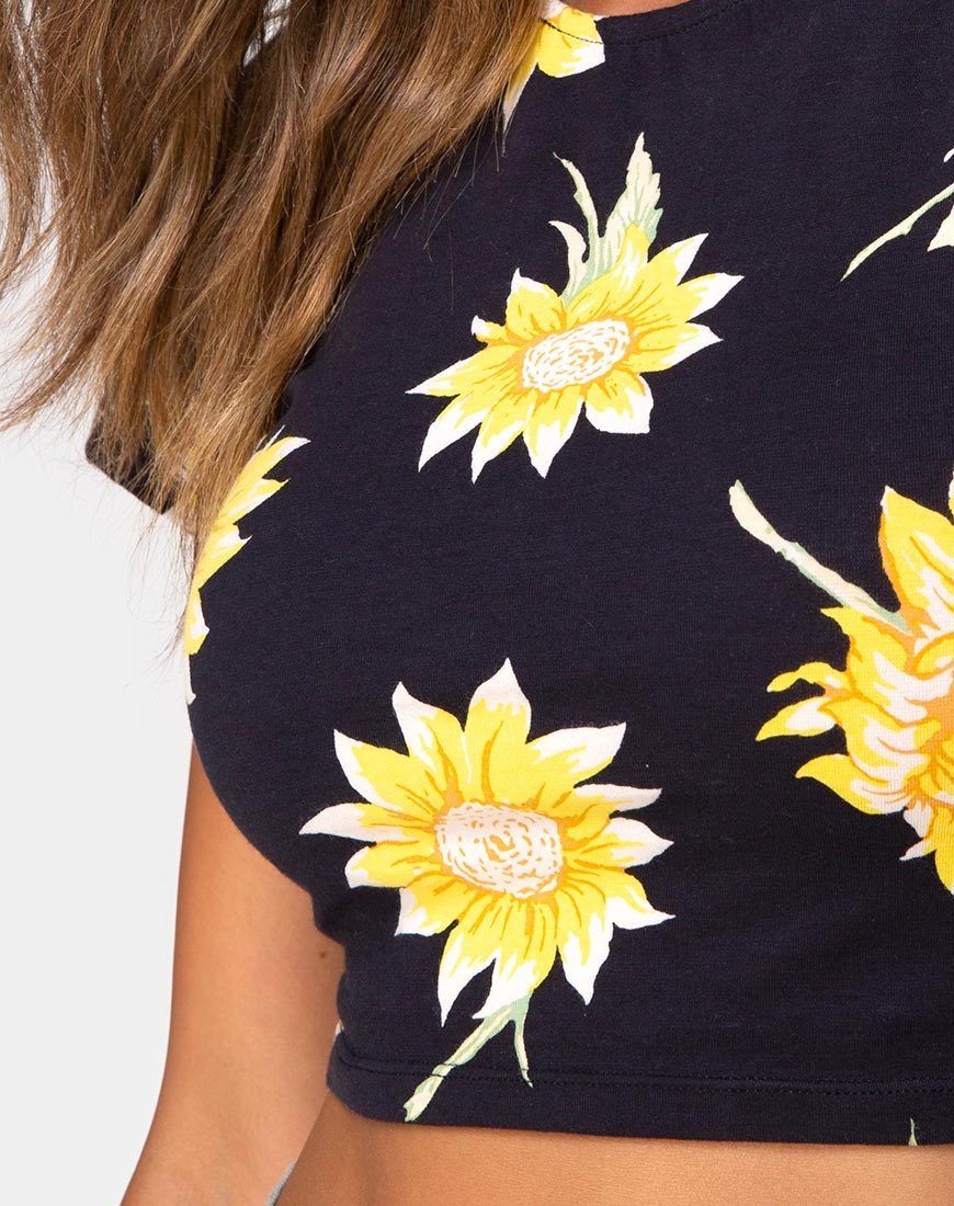 Tindy Crop Top in Sunny Days Black sold by Motel Rocks product image thumbnail 5