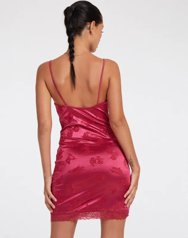 Coti Bodycon Dress in Rose Flock Magneta | Parallel