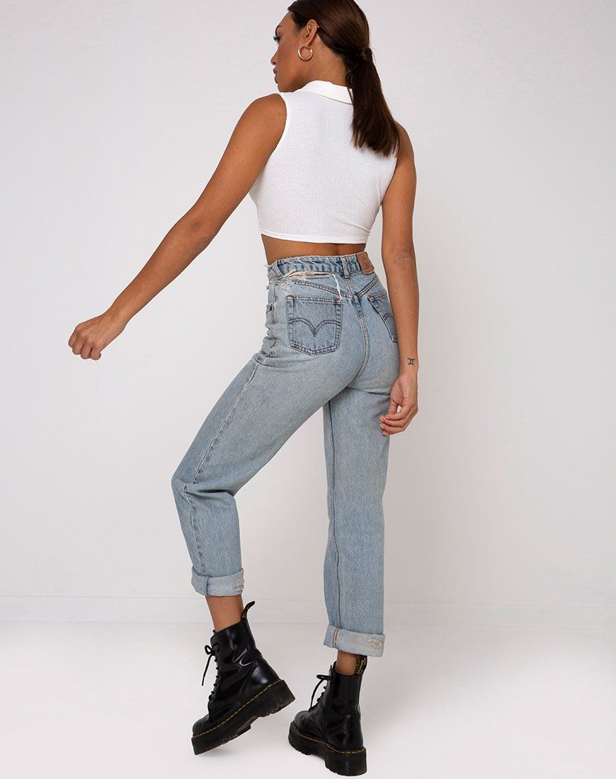 Guaco Crop Top in Rib Ivory sold by Motel Rocks product image thumbnail 3