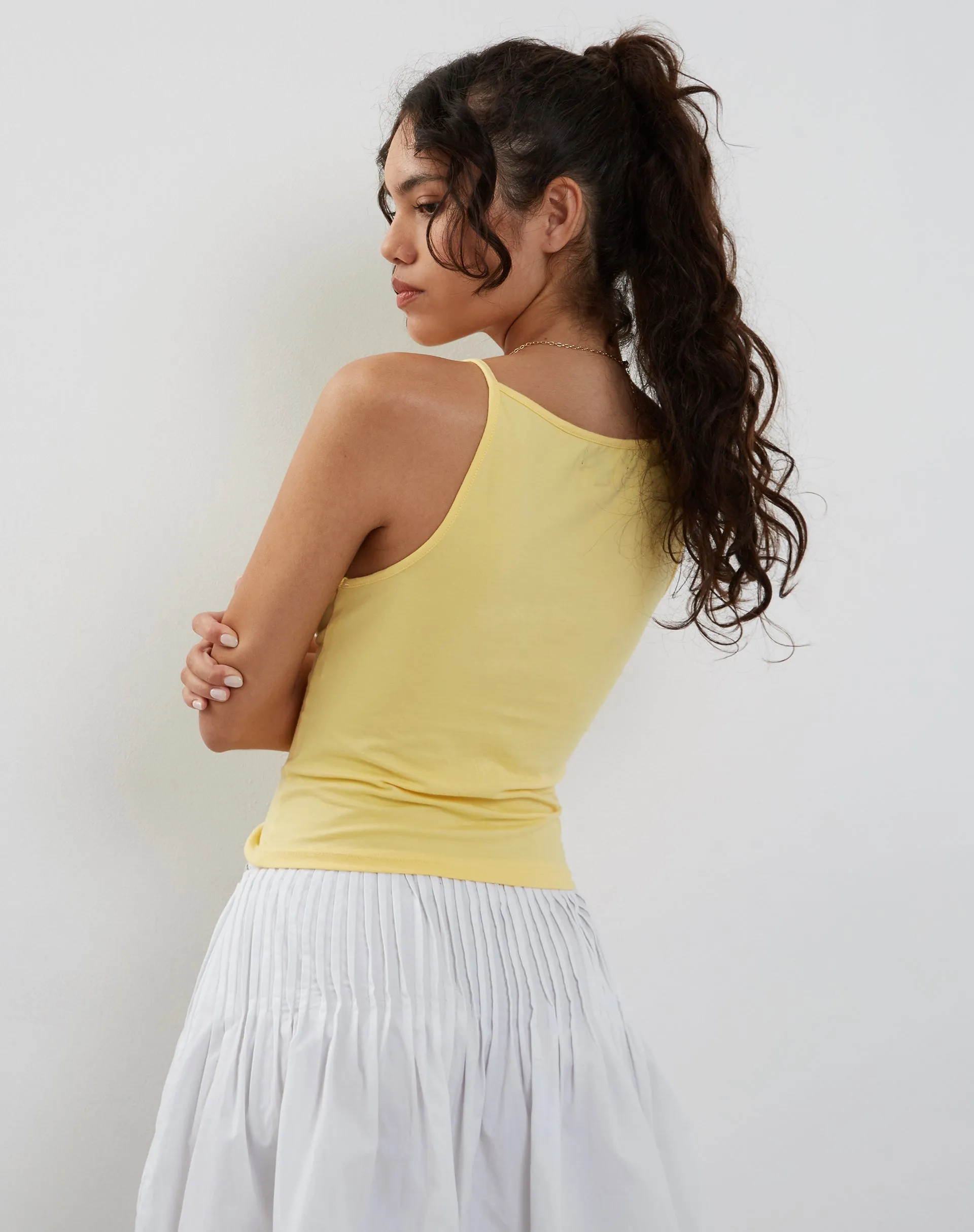 Dudley Vest Top in Lemonade sold by Motel Rocks product image thumbnail 3