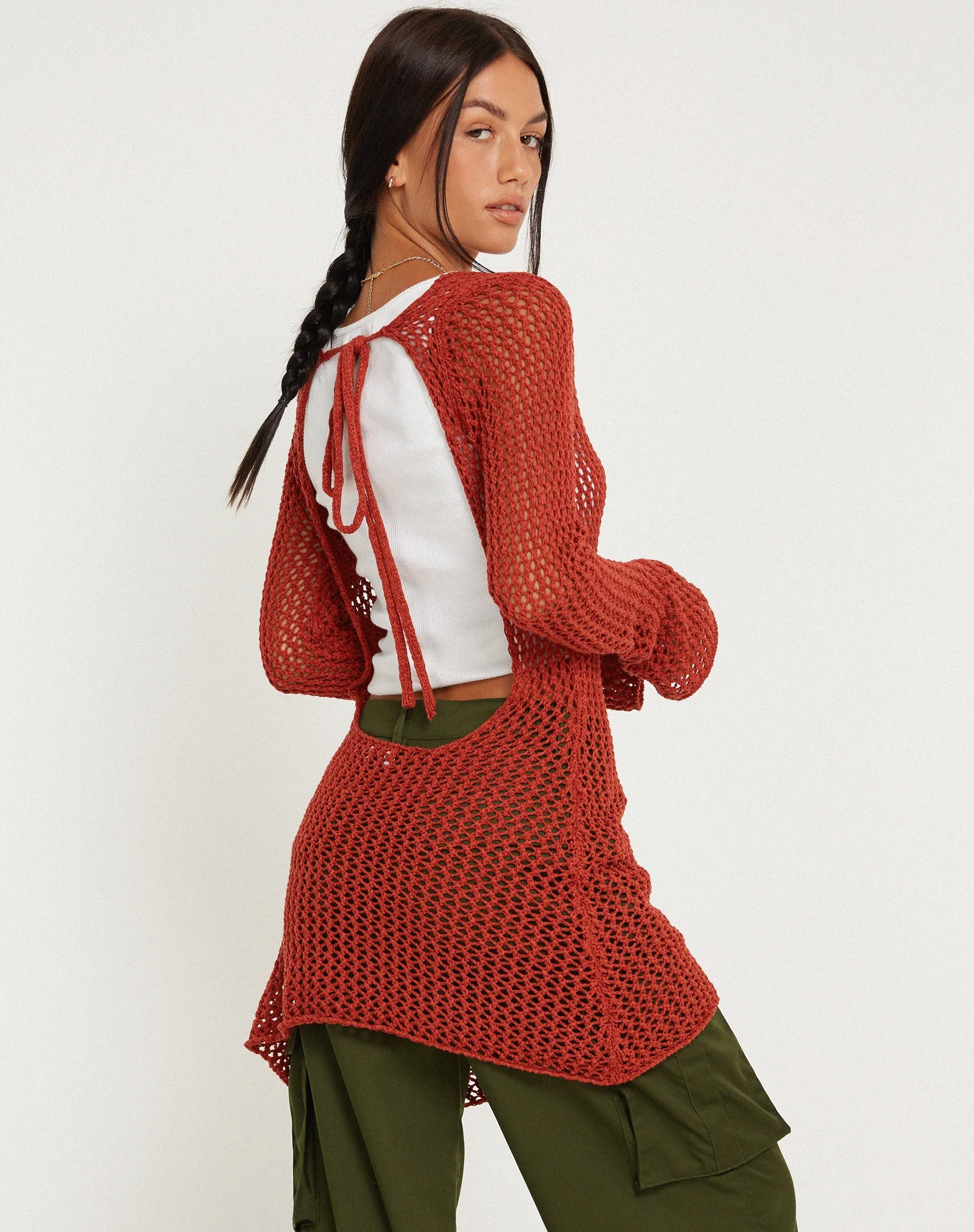 Juwita Mini Dress in Burnt Orange sold by Motel Rocks product image thumbnail 2