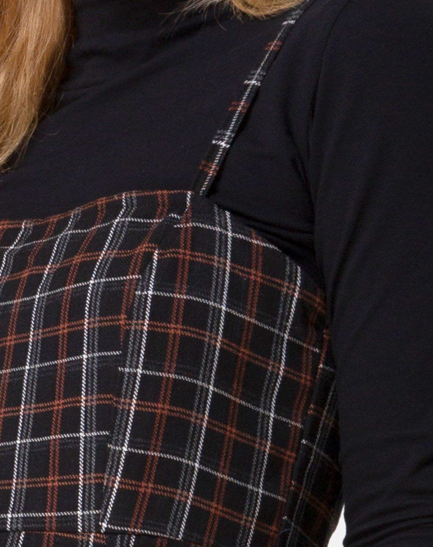 Kaoya Midi Dress in Check Black and Orange sold by Motel Rocks product image thumbnail 5