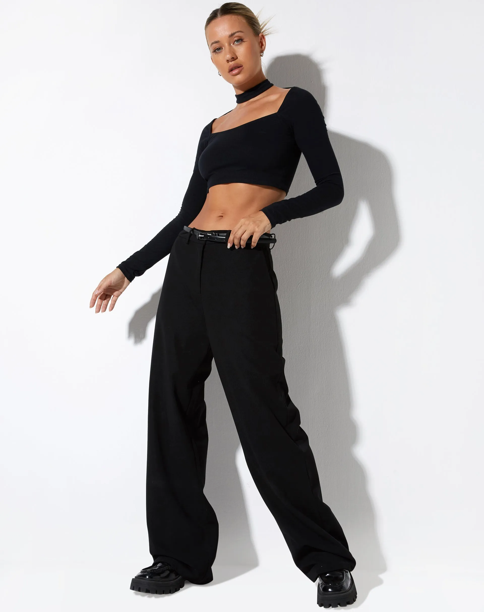 Ribus Crop Top in Black sold by Motel Rocks product image thumbnail 2
