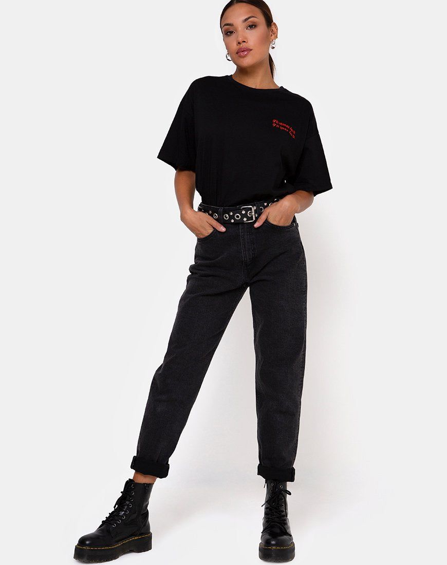 Maxi Tee in Charcoal If It Comes Let It sold by Motel Rocks product image thumbnail 3