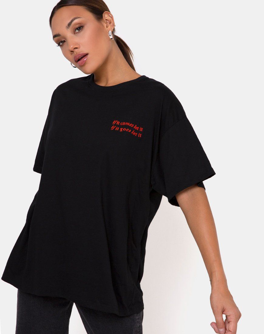 Maxi Tee in Charcoal If It Comes Let It sold by Motel Rocks product image thumbnail 2